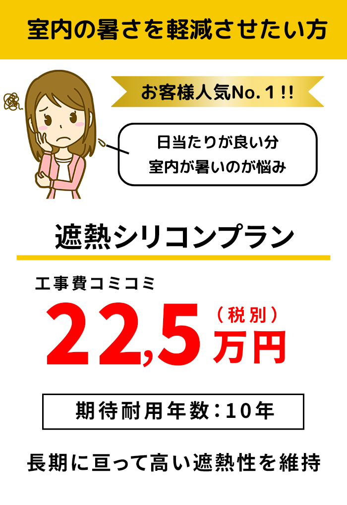 室内の暑さを軽減させたい方