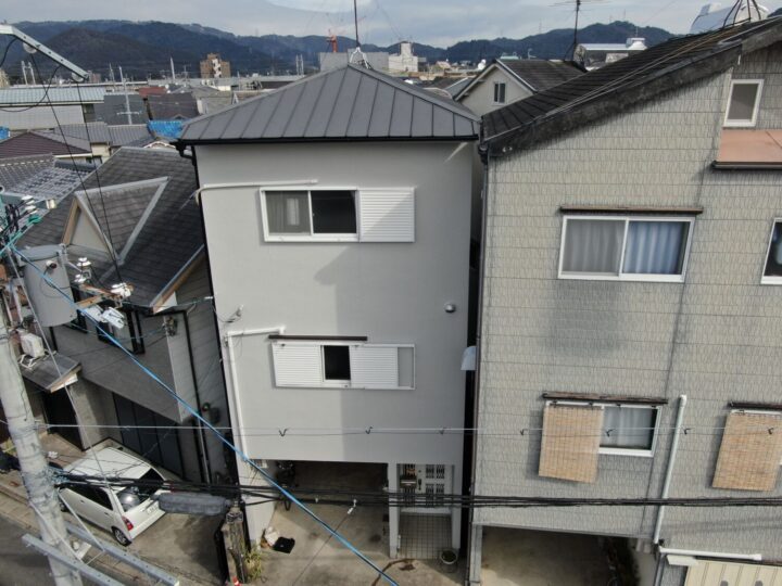 京都市山科区K様邸にて外壁塗装・雨樋交換工事を実施致しました！
