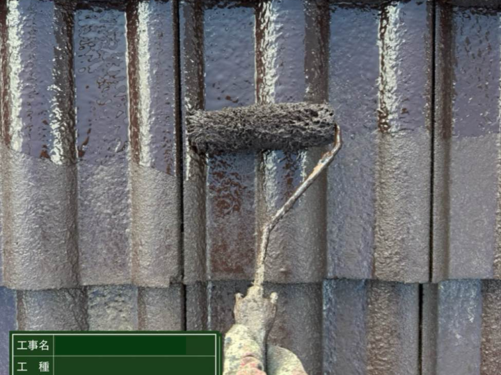 屋根 上塗り2回目